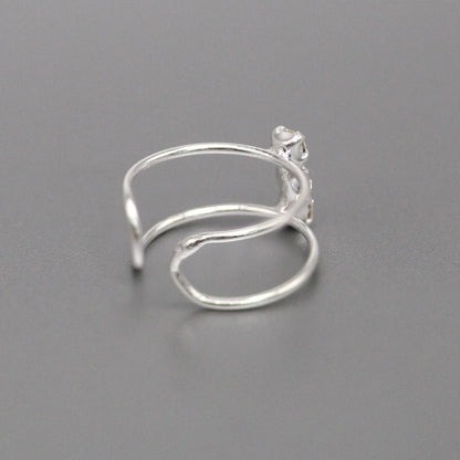 Sterling Silver Crystal Ear Cuff