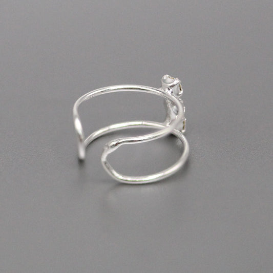 Sterling Silver Crystal Ear Cuff