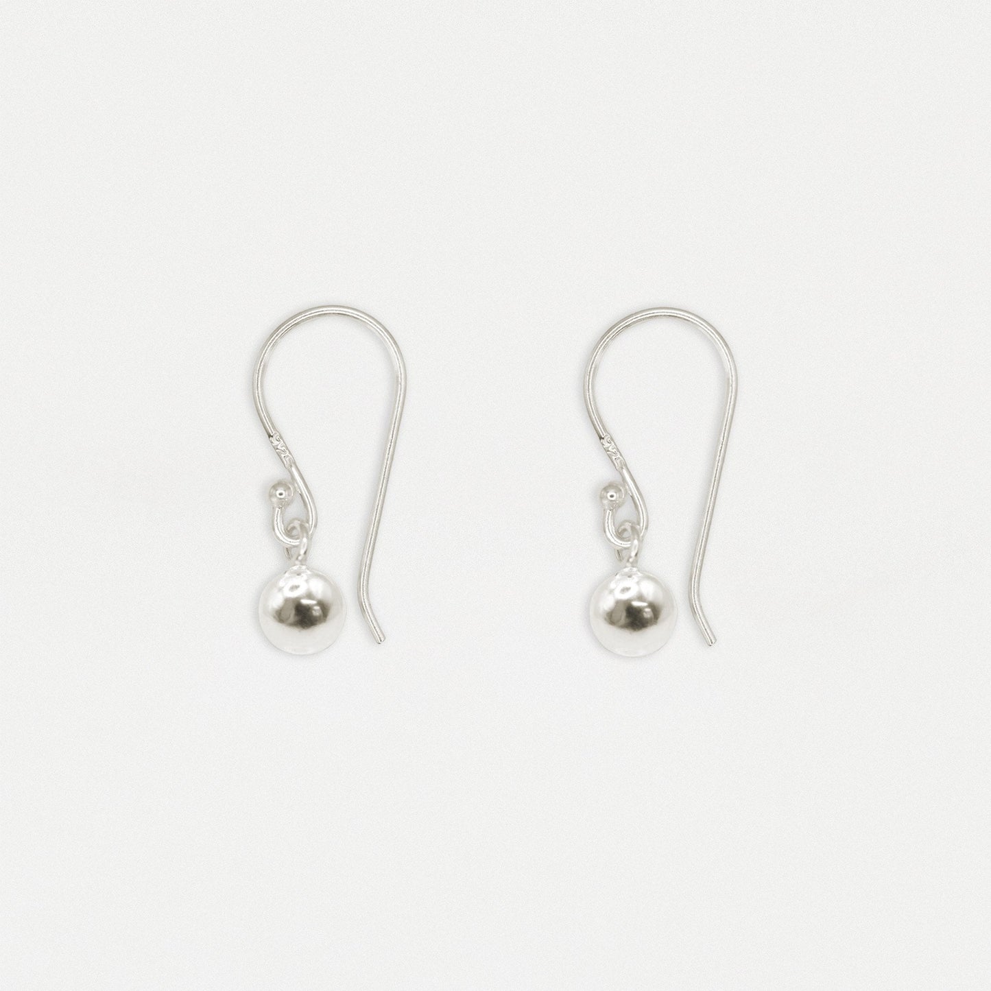 Silver Sphere Drop Earrings