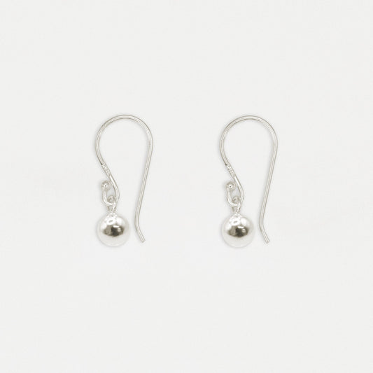 Silver Sphere Drop Earrings