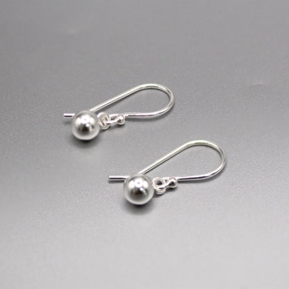 Silver Sphere Drop Earrings