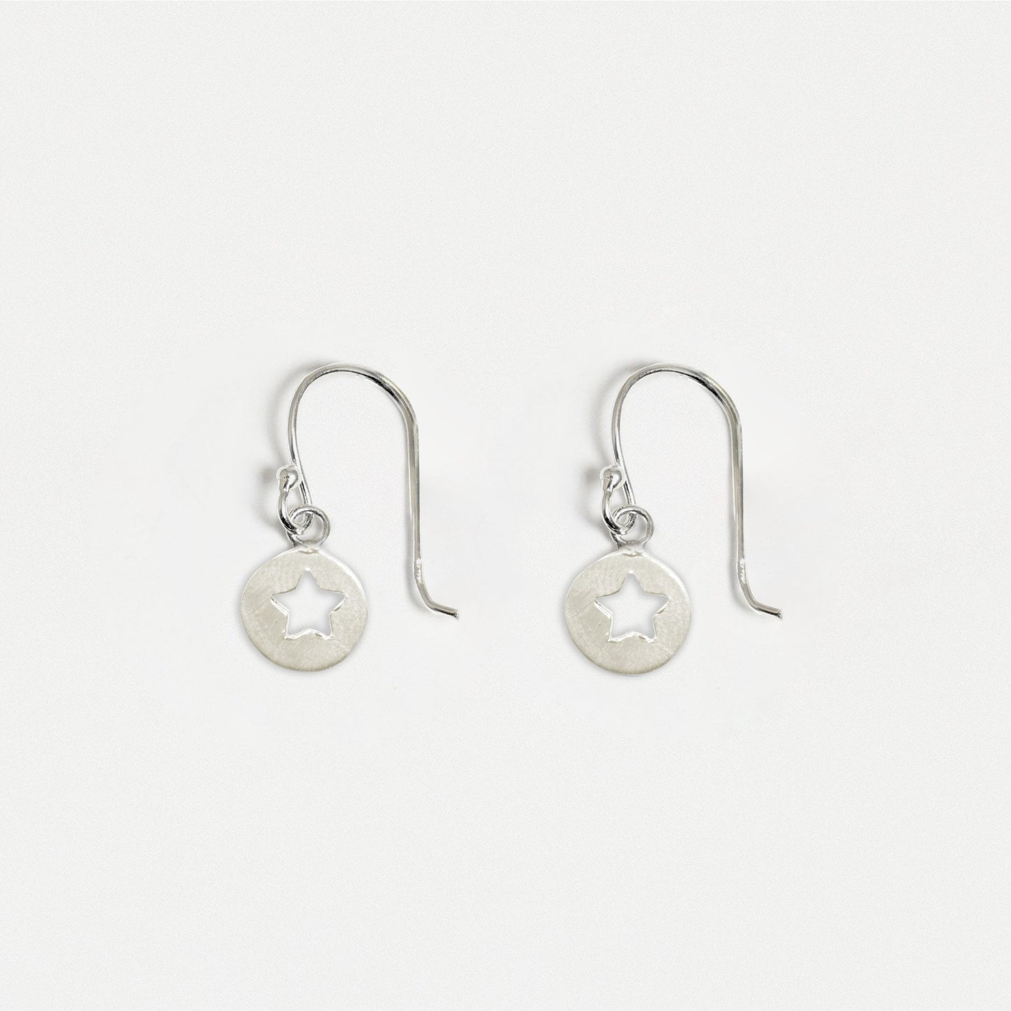 Silver Star Drop Earrings