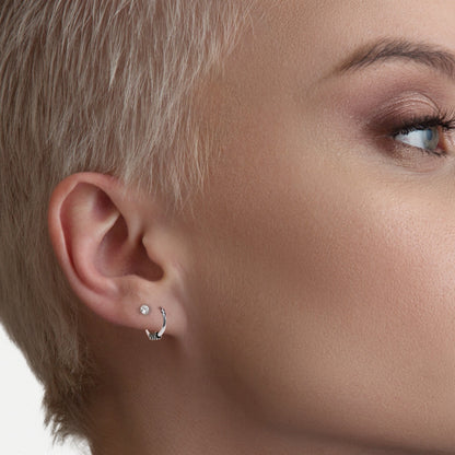 Silver Candi Dasa Bali Hoops - 10mm