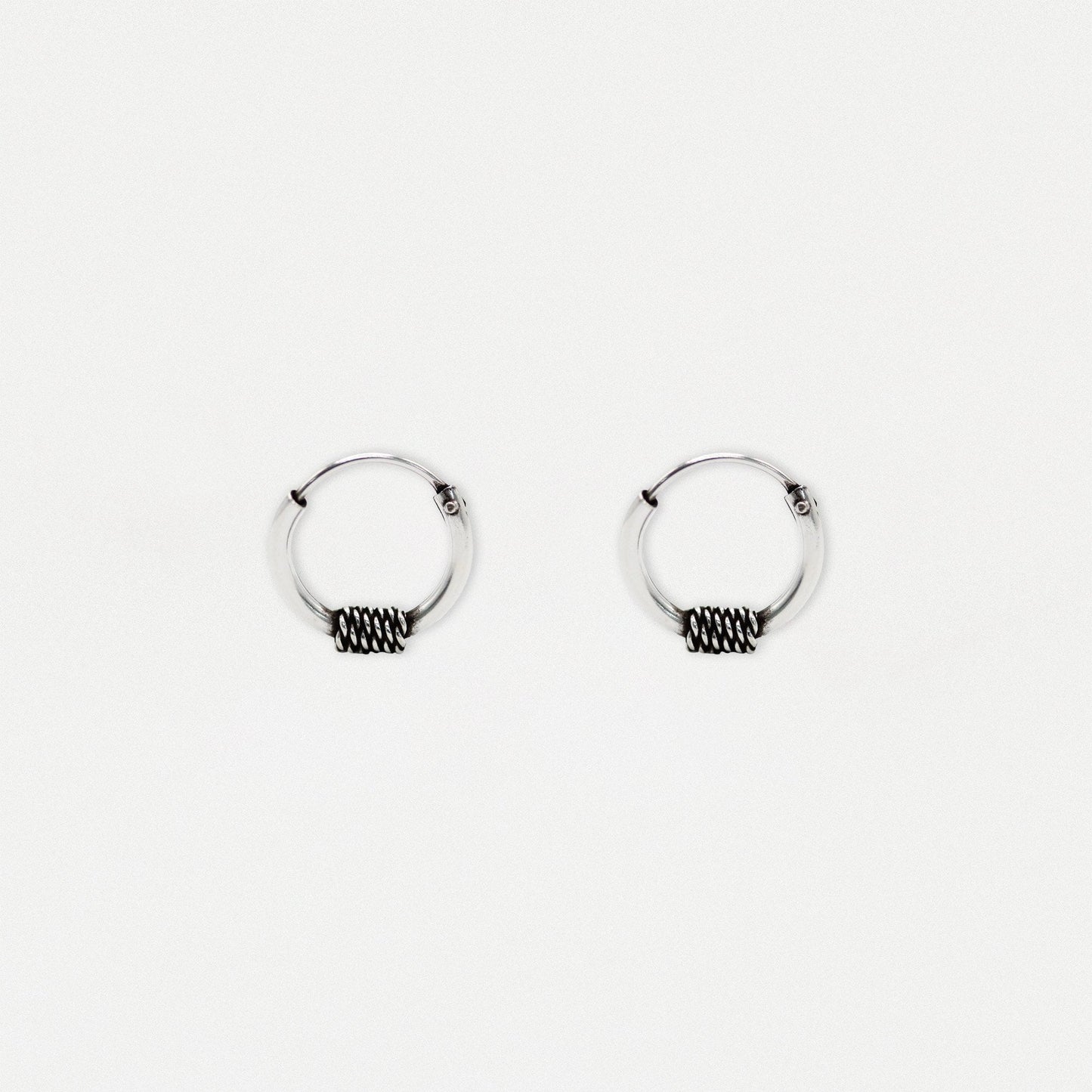Silver Candi Dasa Bali Hoops - 10mm