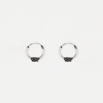 Silver Candi Dasa Bali Hoops - 10mm