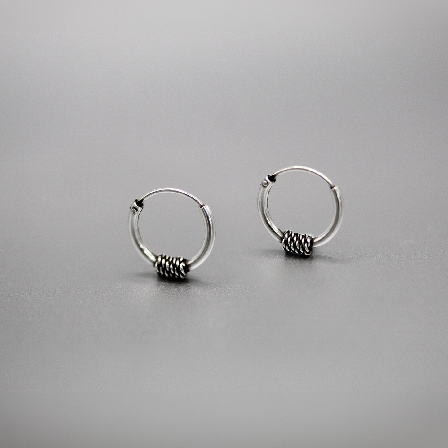 Silver Candi Dasa Bali Hoops - 10mm