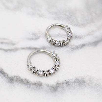Steel Flower Hinged Segment Ring - 1.2mm