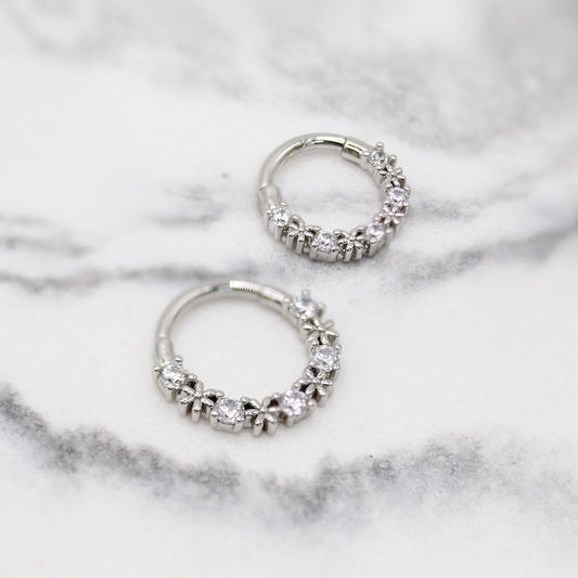 Steel Flower Hinged Segment Ring - 1.2mm