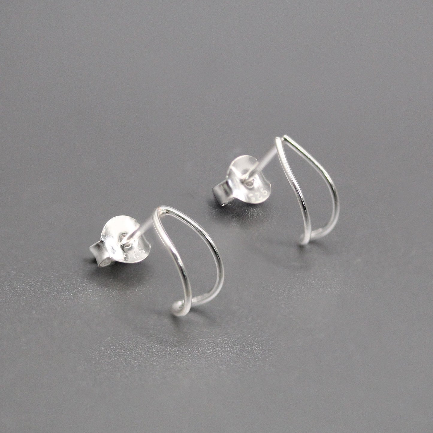 Silver Illusion Ear Half Hoop