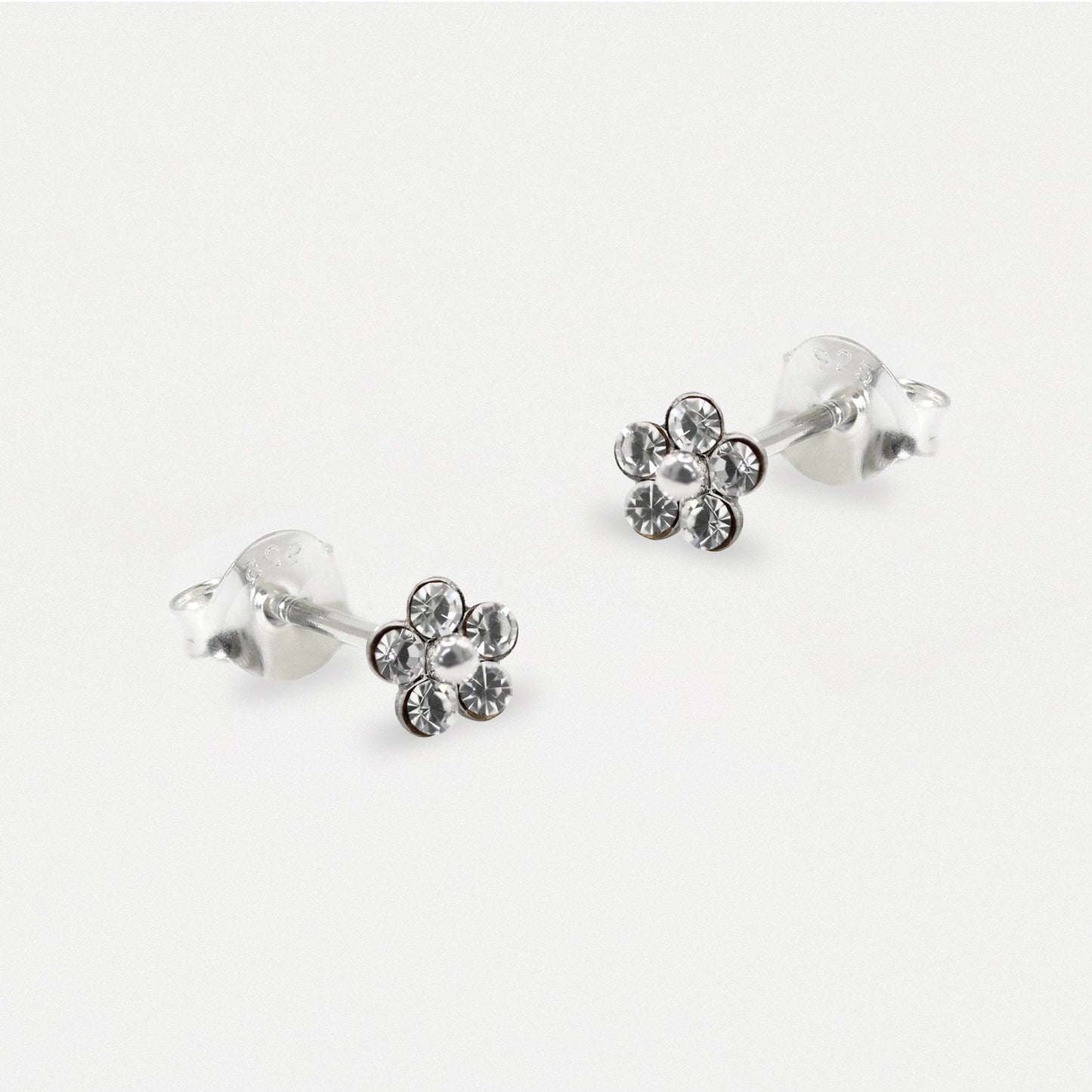 Silver Gem set Daisy Studs