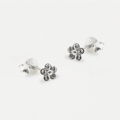 Silver Gem set Daisy Studs