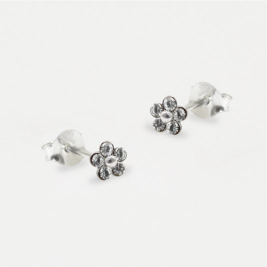 Silver Gem set Daisy Studs