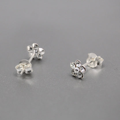 Silver Gem set Daisy Studs