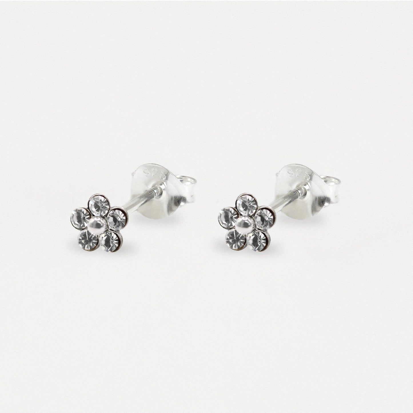 Silver Gem set Daisy Studs