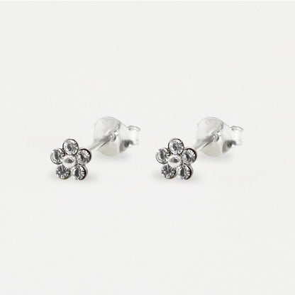 Silver Gem set Daisy Studs