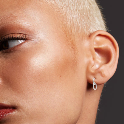 Silver Chain Drop Half Hoop