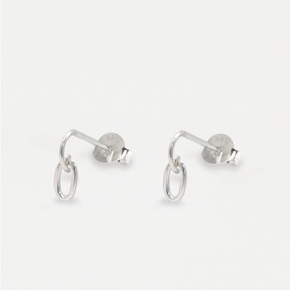 Silver Chain Drop Half Hoop
