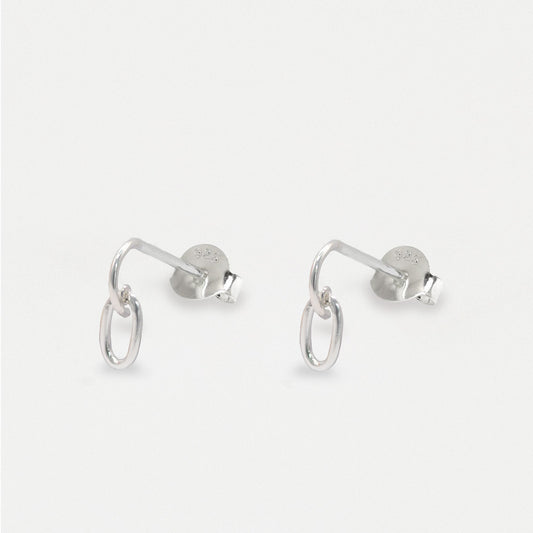 Silver Chain Drop Half Hoop