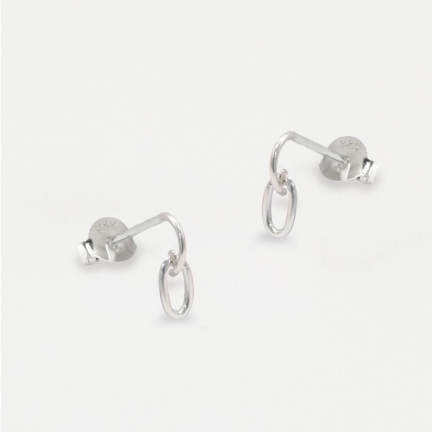 Silver Chain Drop Half Hoop
