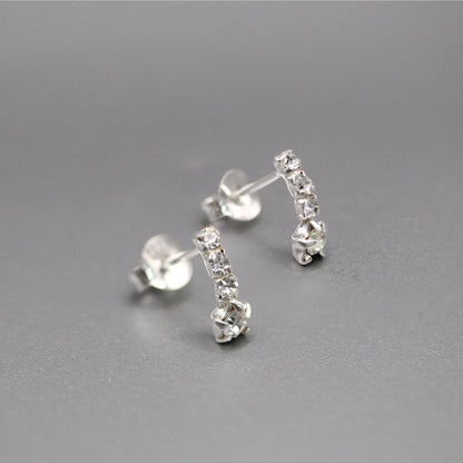 Silver Star Gem Half Hoop