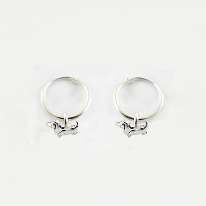 Silver Dachshund Delight Hoops - 12mm