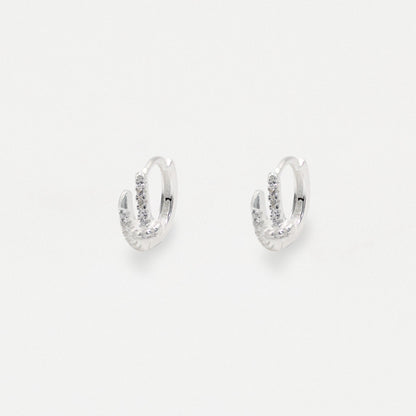 Silver Overlap Huggie - 10mm