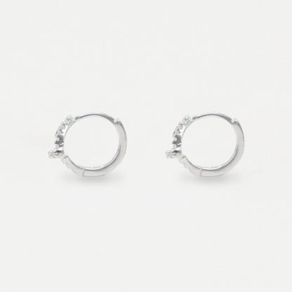 Silver Overlap Huggie - 10mm