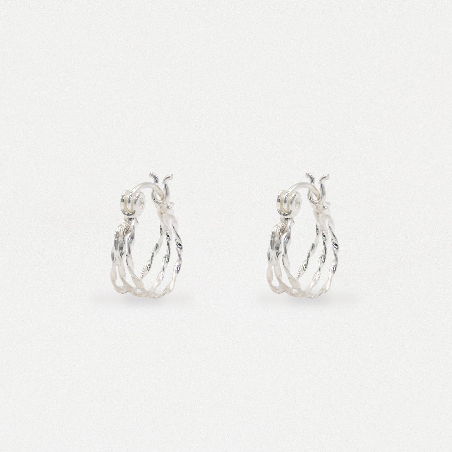 Silver Layered Loop Hoop - 12mm