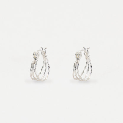 Silver Layered Loop Hoop - 12mm
