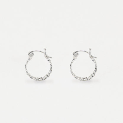 Silver Layered Loop Hoop - 12mm