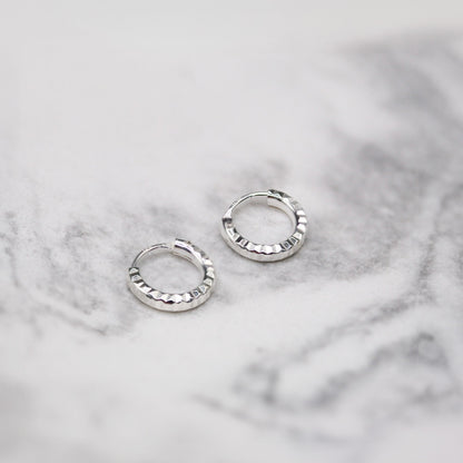 Silver Diamond Cut Hoop - 10mm