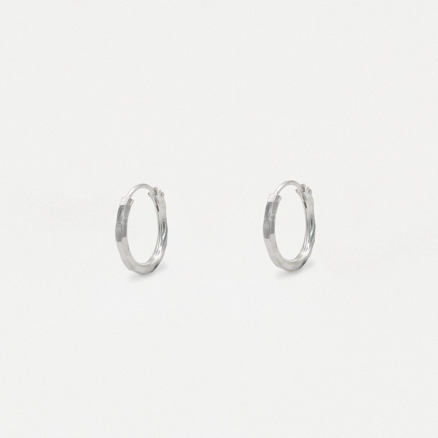 Silver Rippled Cut Hoop - 12mm
