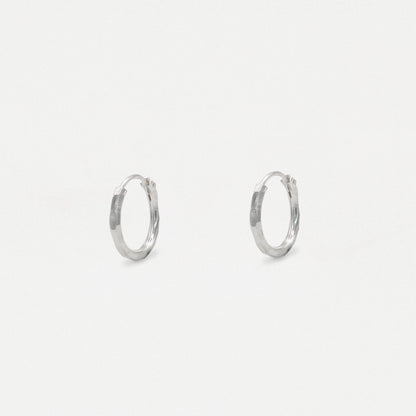 Silver Rippled Cut Hoop - 12mm