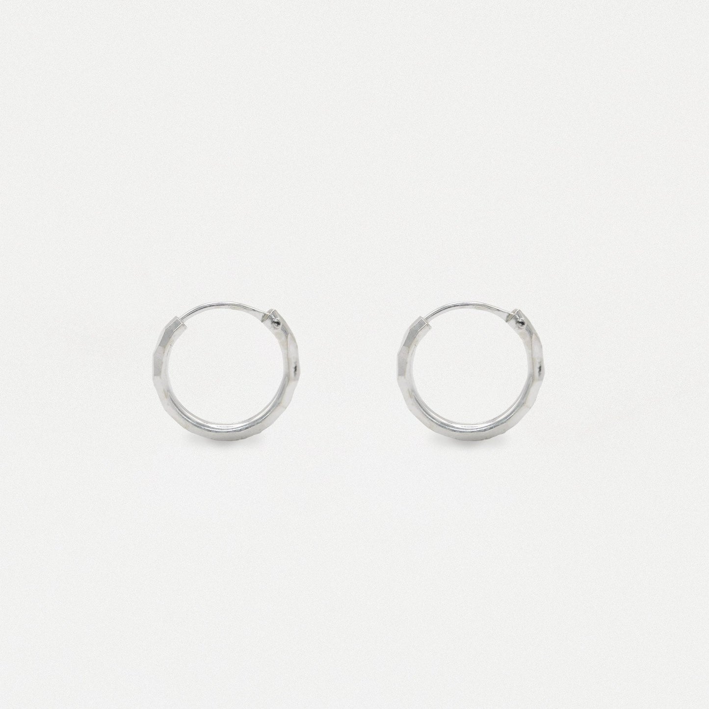Silver Rippled Cut Hoop - 12mm