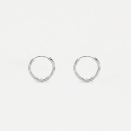 Silver Rippled Cut Hoop - 12mm