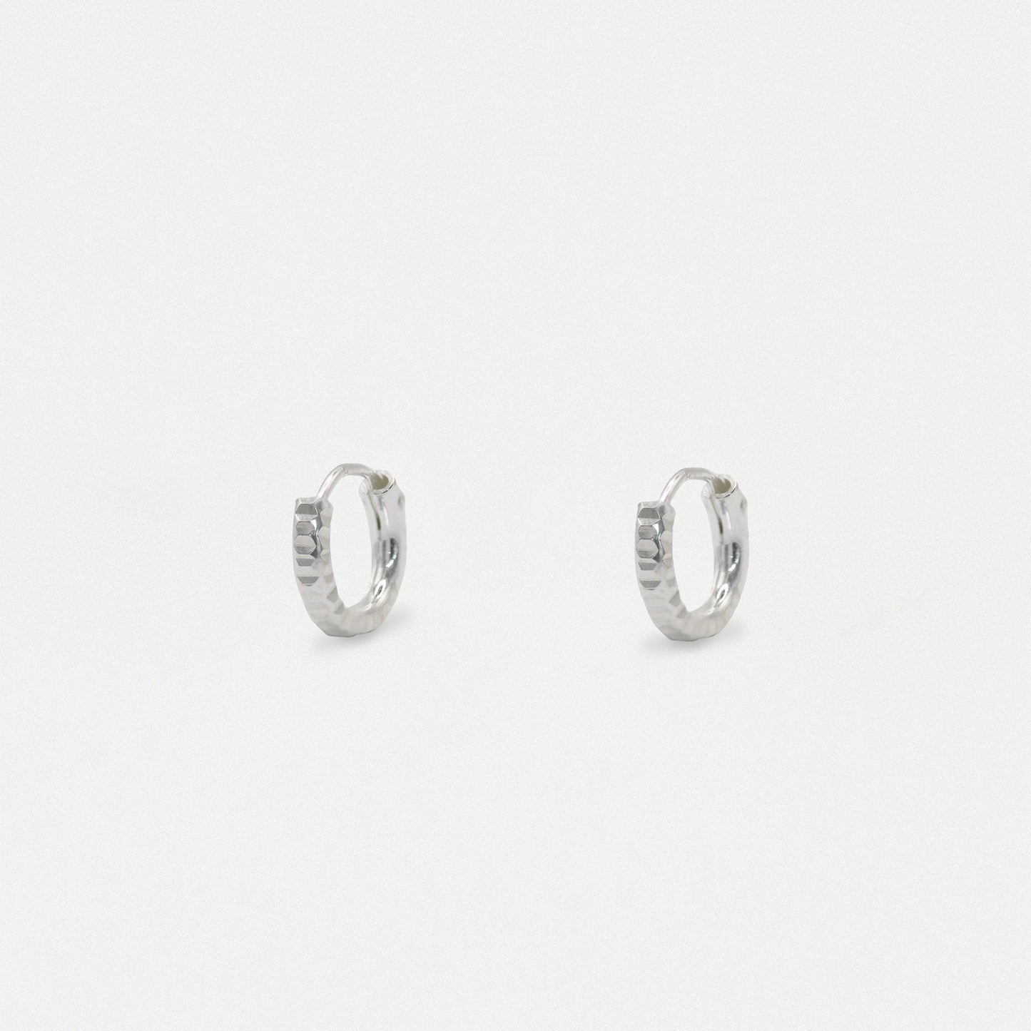 Silver Diamond Cut Hoop - 10mm