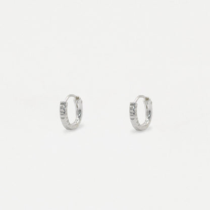 Silver Diamond Cut Hoop - 10mm