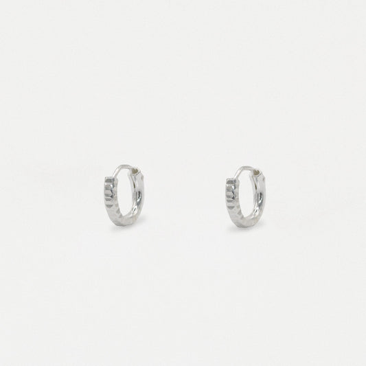 Silver Diamond Cut Hoop - 10mm