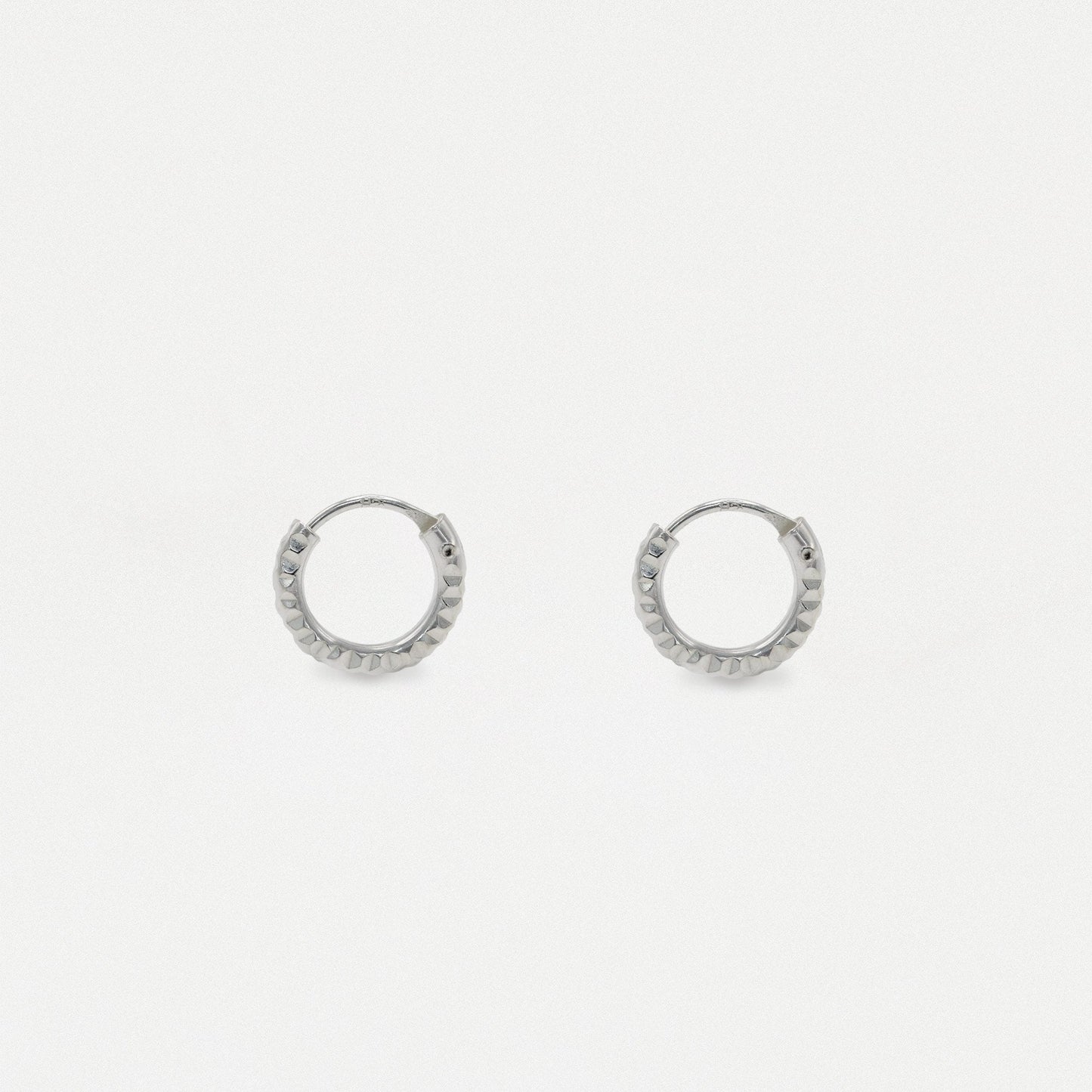 Silver Diamond Cut Hoop - 10mm