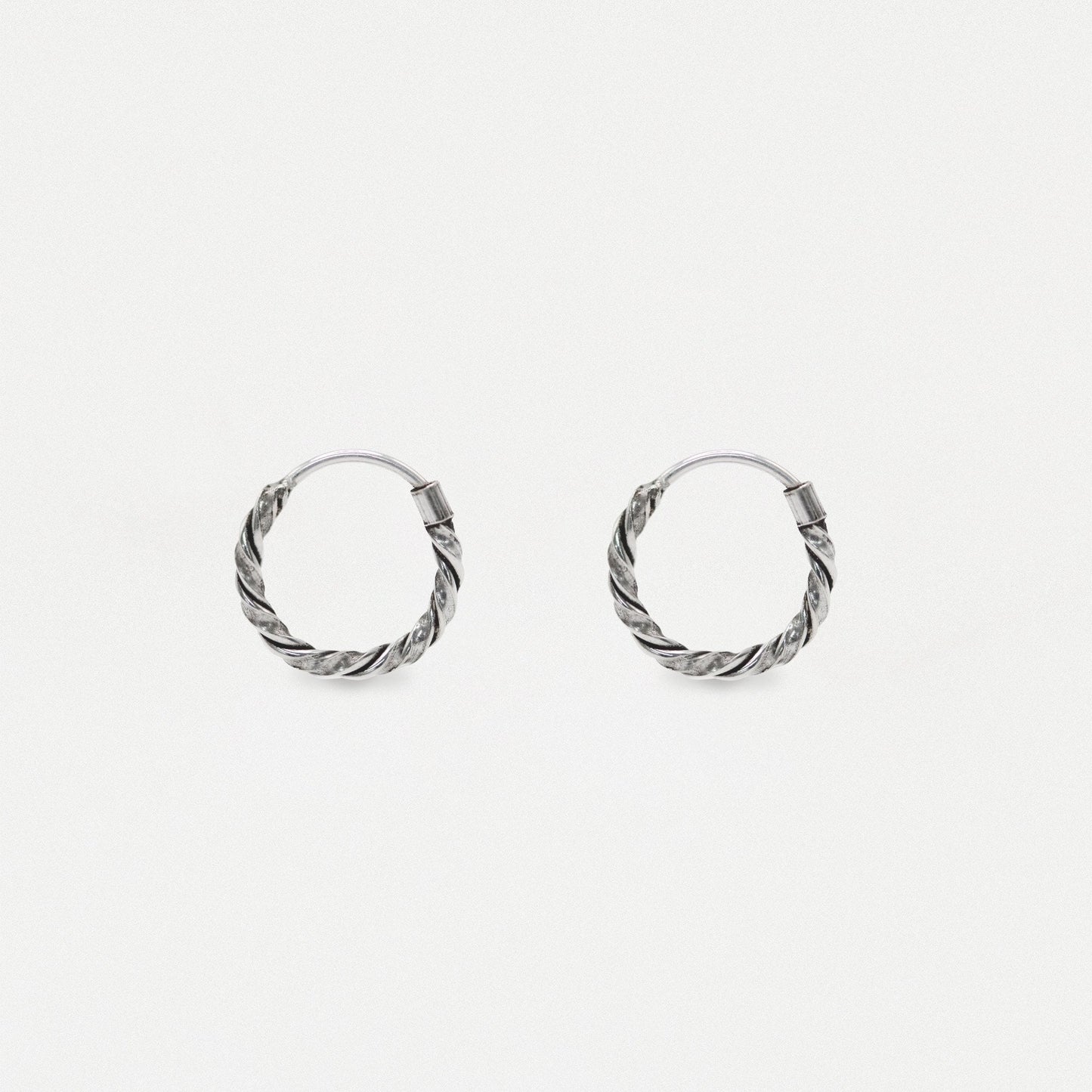 Silver Twist Hoop - 12mm