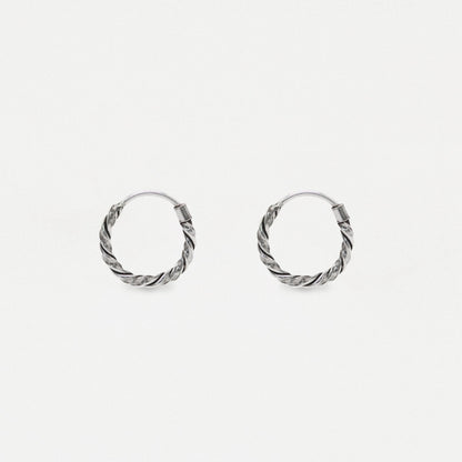 Silver Twist Hoop - 12mm