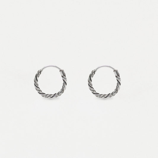 Silver Twist Hoop - 12mm