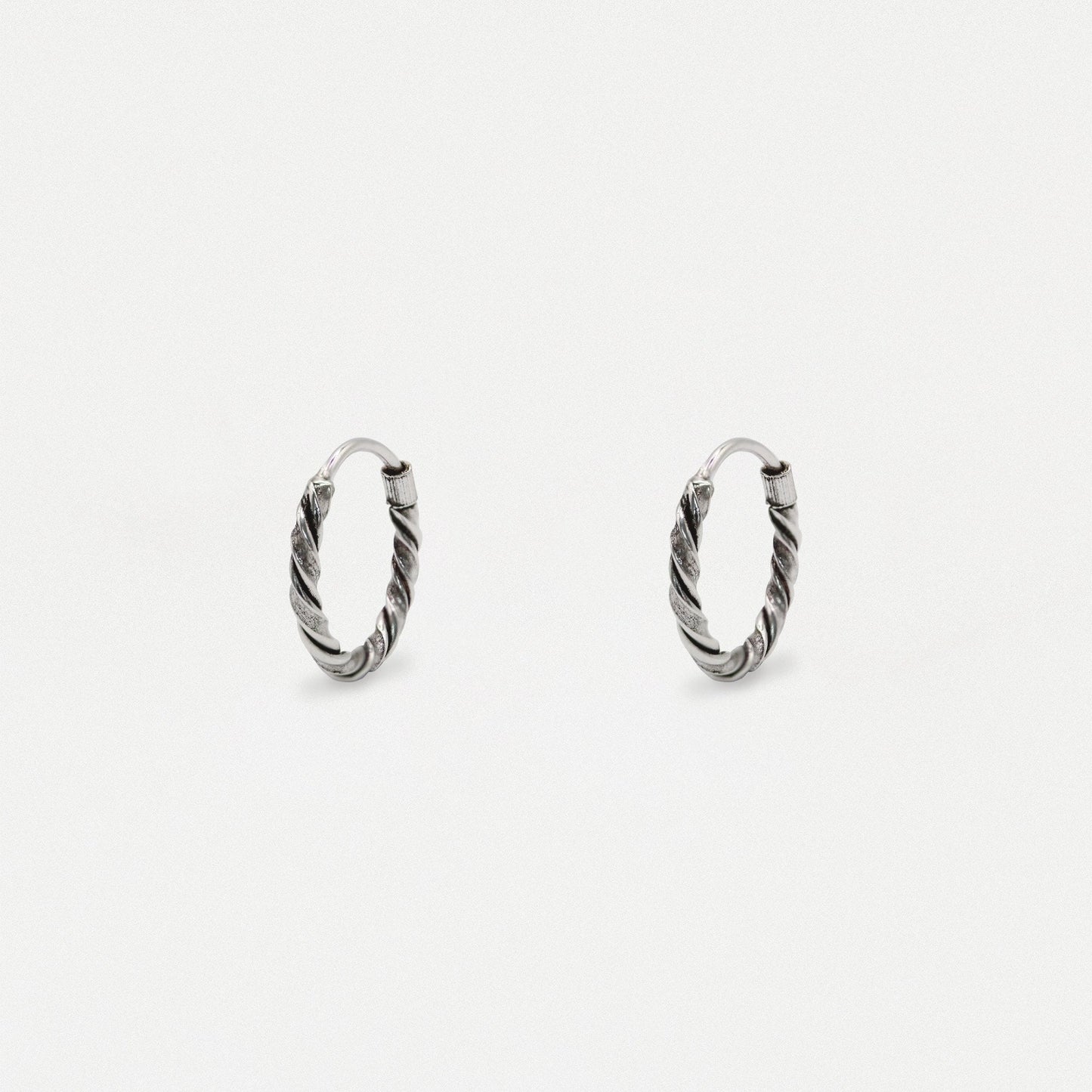 Silver Twist Hoop - 12mm