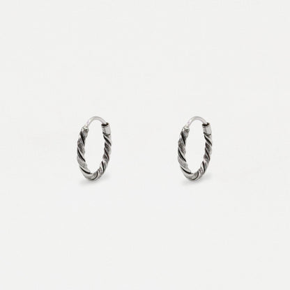Silver Twist Hoop - 12mm