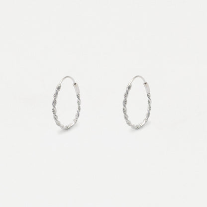 Silver Spiral Twist Hoop - 16mm