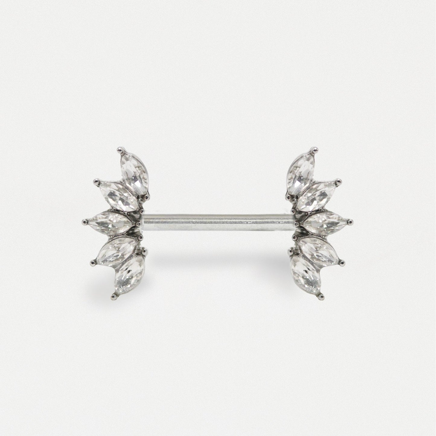 Steel Crystal Petal Nipple Bar