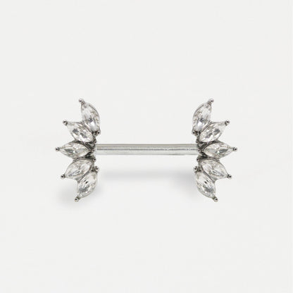 Steel Crystal Petal Nipple Bar