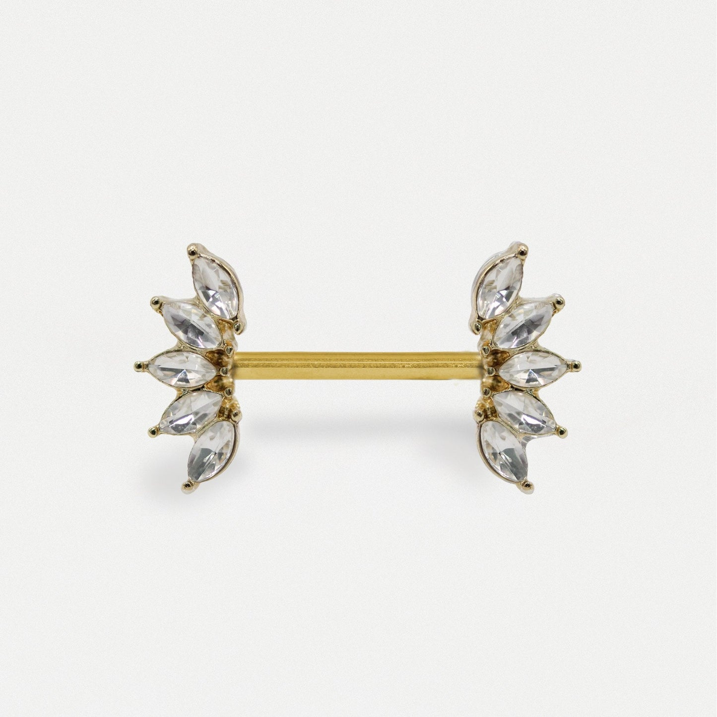 Steel Crystal Petal Nipple Bar