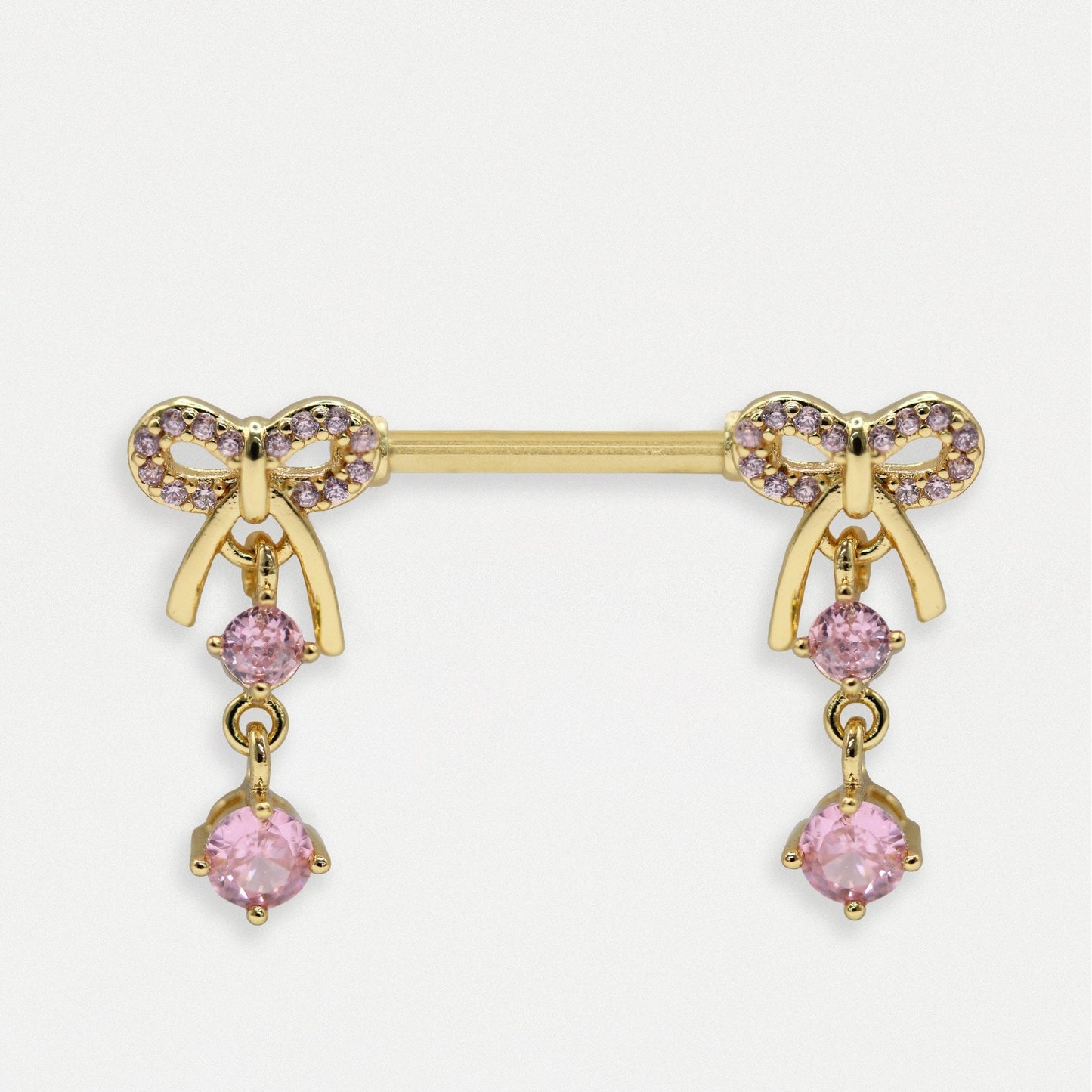 Gold PVD Steel Love Knot Nipple Bar