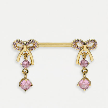 Gold PVD Steel Love Knot Nipple Bar